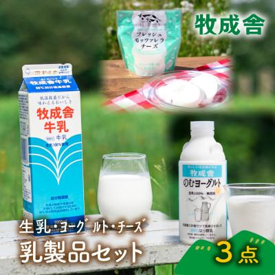 ふるさと納税 高山市 【牧成舎】飛騨の牛乳屋さんのこだわり乳製品お試しセット(牛乳/のむヨーグルト/チーズ) DF042 | 