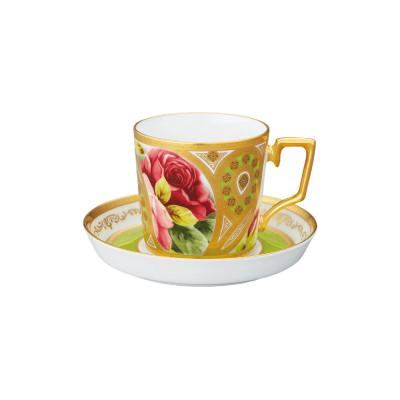 ふるさと納税 伊万里市 オマージュ コレクションコーヒー碗皿(若草色絵薔薇文)H-770J/T2402(伊万里市)