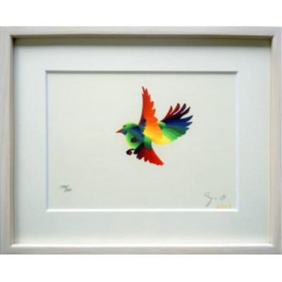 ふるさと納税 松田町 靉嘔 のシルクスクリーン版画「はばたき」