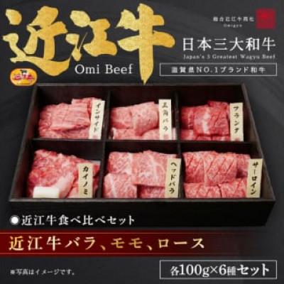 ふるさと納税 栗東市 近江牛バラ、モモ、ロース各100g×6種セット / 焼肉すだく
