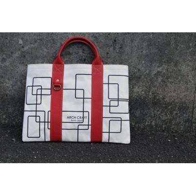 ふるさと納税 亀岡市 帆布 ミニバッグ『Labyrinth』RED