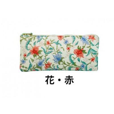 ふるさと納税 姫路市 [53657087]姫路革細工 L型ファスナー長財布「花・赤」