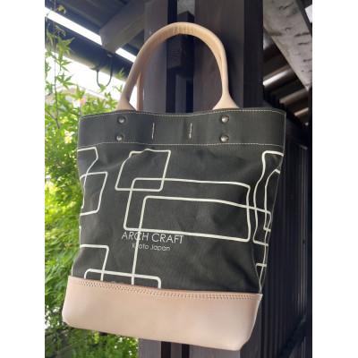 ふるさと納税 亀岡市 帆布と革のトートバッグ『MILITARY』