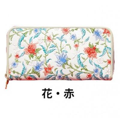 ふるさと納税 姫路市 [53657106]姫路革細工 ラウンド札入「花・赤」