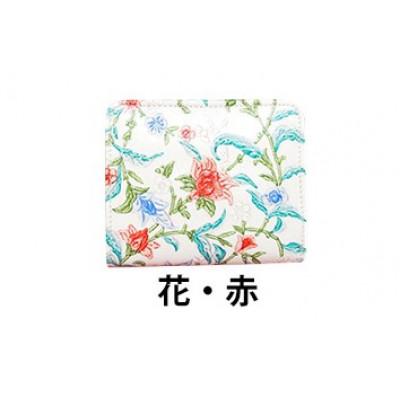 ふるさと納税 姫路市 [53657114]姫路革細工 BOX小銭入付 札入「花・赤」