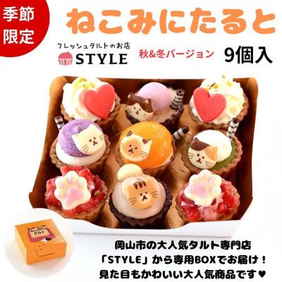 ふるさと納税 岡山市 [秋・冬シーズン限定!]岡山の人気タルト専門店「STYLE」の ねこみにたるとセット9個入