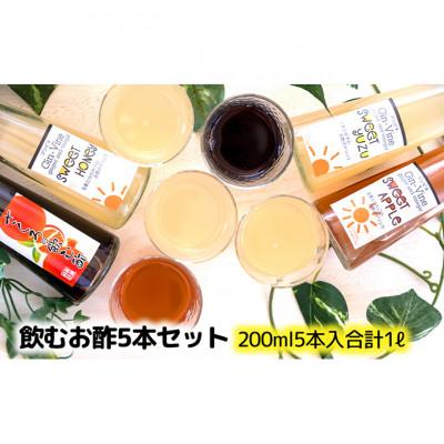ふるさと納税 津市 [53720160]飲む酢5本セットゆず200ml×2本 ハニー・アップル・ざくろ200ml×各1本