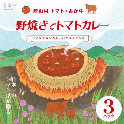 ふるさと納税 産山村 [7月上旬発送]産山村・トマト・あか牛 野焼きでトマトカレー 180ml×3