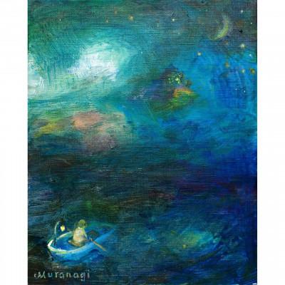 ふるさと納税 石岡市 ムラナギ絵画 No.1598 『 ヒモス湖の怪魚 』