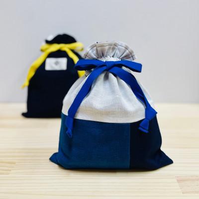 ふるさと納税 竹田市 藍染のリバーシブル巾着