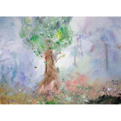 ふるさと納税 石岡市 ムラナギ絵画 No.1382 『 森の知恵 』