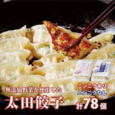 ふるさと納税 常陸太田市 無添加野菜を使用したなごみ家 冷凍生餃子78個(にんにくあり&amp;にんにく不使用13個入り×各3パック)