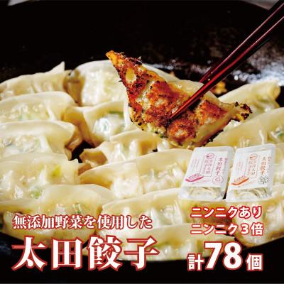 ふるさと納税 常陸太田市 無添加野菜を使用したなごみ家 冷凍生餃子78個(にんにくあり&amp;にんにく3倍13個入り×各3パック)