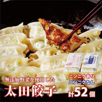 ふるさと納税 常陸太田市 無添加野菜を使用したなごみ家 冷凍生餃子52個(にんにくあり&amp;にんにく不使用13個入り×各2パック)
