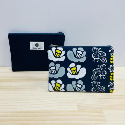 ふるさと納税 竹田市 藍と型染のふわふわポーチ[1]