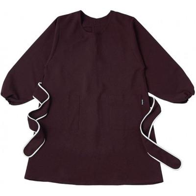 ふるさと納税 さぬき市 丸襟パイピングリボン割烹着(ワイン)