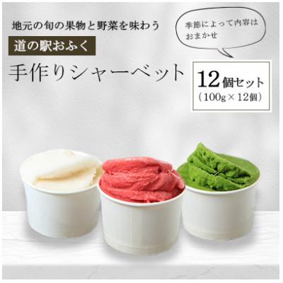 ふるさと納税 美祢市 「道の駅おふく」手作りシャーベット おまかせ12個セット