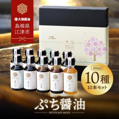 ふるさと納税 江津市 店主おすすめ!大亀醤油 ぷち醤油10種(100ml×各1本)10本セット