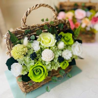 ふるさと納税 つくば市 ハンギングバスケットアレンジメント(プリザーブドフラワー)1個