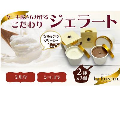 ふるさと納税 豊明市 ジェラート6個入り(リッチミルクジェラート&amp;クーベルチュールショコラジェラート 90ml各3個)