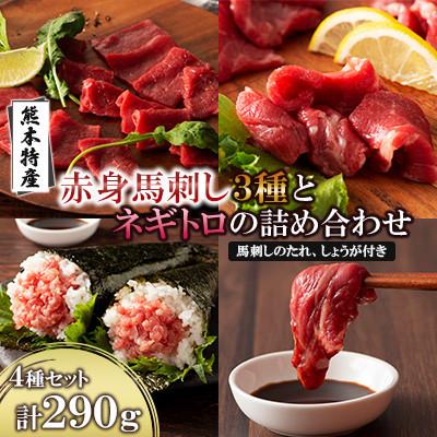 ふるさと納税 山鹿市 「熊本特産」赤身馬刺し3種とネギトロの詰め合わせ