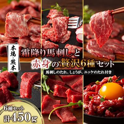 ふるさと納税 山鹿市 「本場・熊本」霜降り馬刺しと赤身の贅沢6種セット