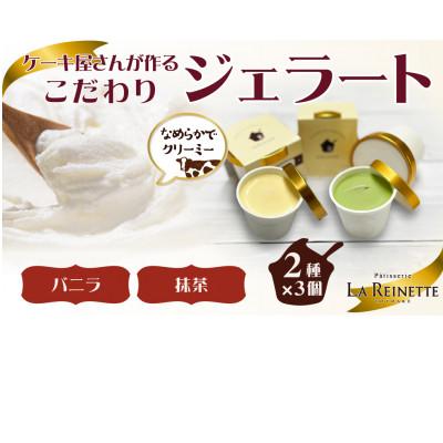 ふるさと納税 豊明市 ジェラート6個入り(濃厚バニラジェラート&amp;西尾抹茶ジェラート 90ml各3個)