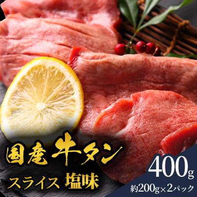 ふるさと納税 南三陸町 国産牛タン 塩味400g(約200g×2パック)