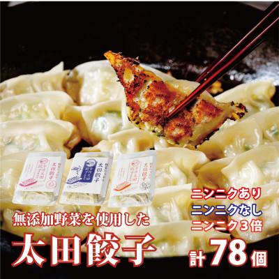 ふるさと納税 常陸太田市 無添加野菜を使用したなごみ家 冷凍生餃子78個(にんにくあり&amp;不使用&amp;3倍 各13個入×2パック)