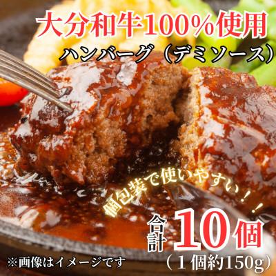 ふるさと納税 津久見市 ちょっと贅沢おうちご飯[おおいた和牛100%使用]デミハンバーグ 個包装 10個 (津久見市)