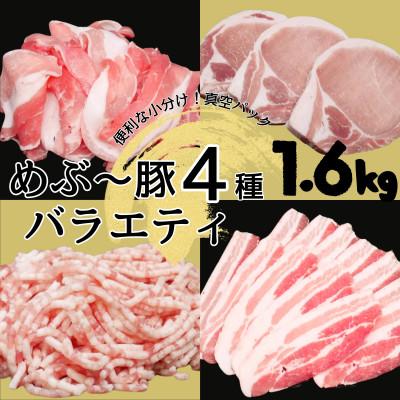 ふるさと納税 小林市 宮崎県産めぶ〜豚 4種バラエティセット 1.6kg (真空パック9袋)