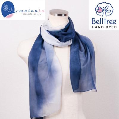 ふるさと納税 川俣町 川俣シルクストール楊柳 纏ふと、 藍