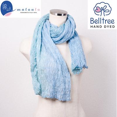 ふるさと納税 川俣町 川俣シルクストール シャーリング(水色) 纏ふと、