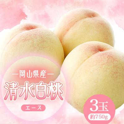 ふるさと納税 早島町 2026年先行予約 清水白桃 エース 750g 1箱3玉入り。