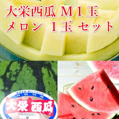 ふるさと納税 北栄町 大栄西瓜 秀1玉と旬のメロンセット