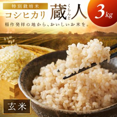 ふるさと納税 京丹後市 【農家直送】令和8年産 特別栽培米コシヒカリ 蔵人(くらんど) 玄米3kg | 