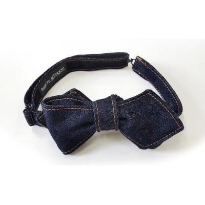 ふるさと納税 福山市 福山産デニム使用『デニム蝶ネクタイ』センスの良さと個性をアピール! せとうちブルー