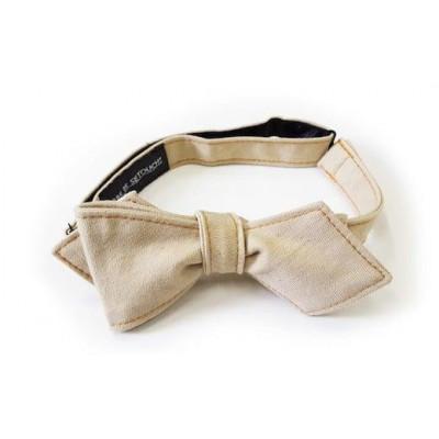 ふるさと納税 福山市 福山産デニム使用『デニム蝶ネクタイ』センスの良さと個性をアピール! ベージュ