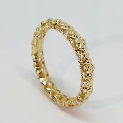 ふるさと納税 南アルプス市 ラボグロウンダイヤモンド ハーフエタニティ フローラルリング K18[9号]