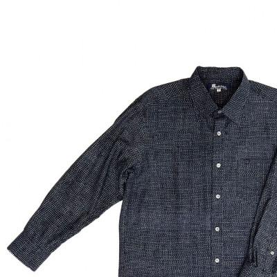 ふるさと納税 久留米市 久留米絣長袖紳士シャツ(文人柄)(2Lサイズ)