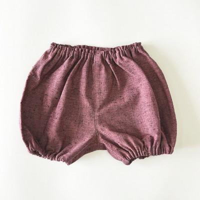 ふるさと納税 久留米市 久留米絣ベビー用ふっくらズボン(ピンク無地)0〜2才用(70〜95cm程度)