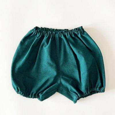 ふるさと納税 久留米市 久留米絣ベビー用ふっくらズボン(みどり無地)0〜2才用(70〜95cm程度)