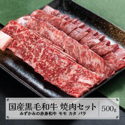 ふるさと納税 尾花沢市 みずかみの赤身和牛 焼肉セット(モモ・カタ・バラ) 500g mz-wgyxx500
