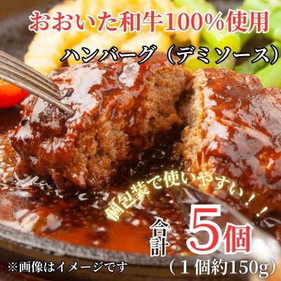 ふるさと納税 津久見市 ちょっと贅沢おうちご飯[おおいた和牛100%使用]デミハンバーグ 個包装 5個(津久見市)
