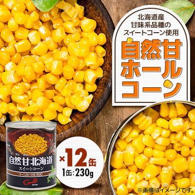 ふるさと納税 伊達市 [北海道の契約農家で栽培]自然甘 ホールコーン 230g×12缶 とうもろこし