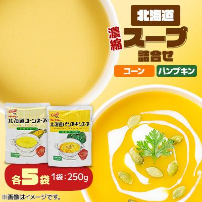 ふるさと納税 伊達市 [食べ比べセット]北海道 濃縮スープ詰め合わせ コーン・パンプキン 各5袋