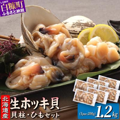 ふるさと納税 白糠町 北海道 天然生ホッキ貝ひも[計1.2kg (200g×6パック)]