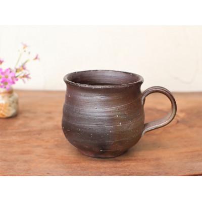 ふるさと納税 上島町 備前焼 コーヒーカップ(中) ロクロ目・サンギリ