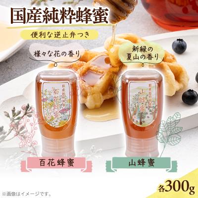 ふるさと納税 津山市 津山市産 百花蜂蜜・山蜂蜜 各 逆止弁300gのセット