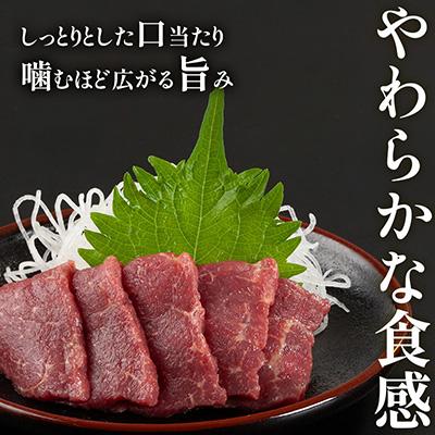ふるさと納税 飯島町 大成の赤身馬刺し 500g　醤油たれ付き |  | 02